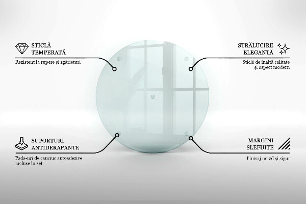 Skärbräda i glas rund 40 cm