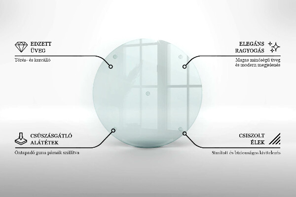 Skärbräda i glas rund 40 cm
