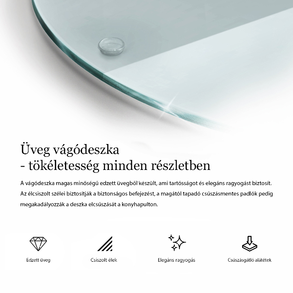 Skärbräda glas transparent fi40 cm