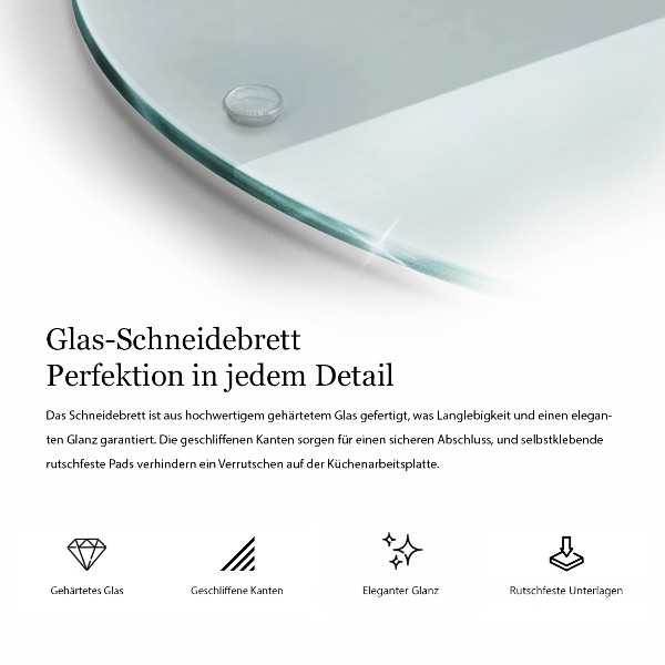 Skärbräda i glas rund 40 cm