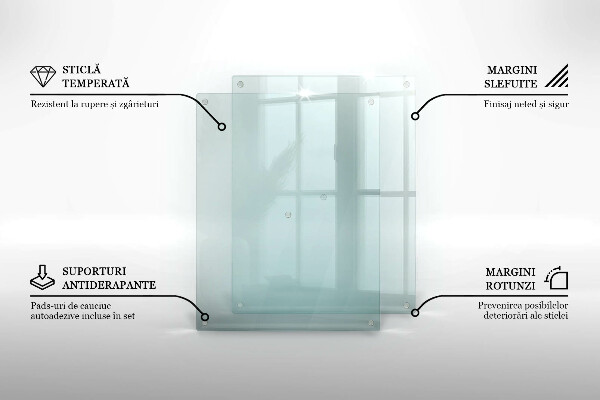 Skärbräda glas transparent 52x40 cm