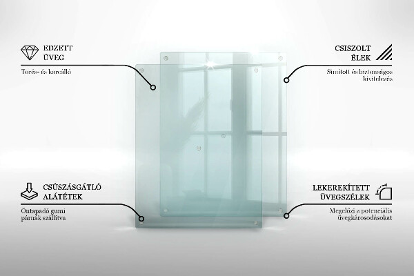 Skärbräda glas transparent 52x40 cm
