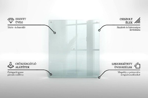Skärbräda i transparent glas 60x52 cm