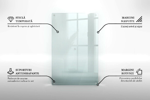Skärbräda glas transparent 80x52 cm