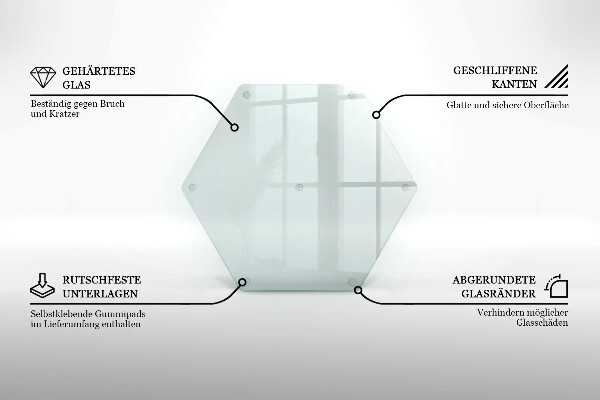 Skärbräda glas transparent h40 cm