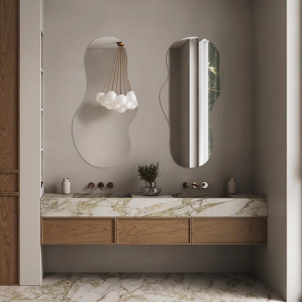 Asymmetrisk spegel elegant 40x80