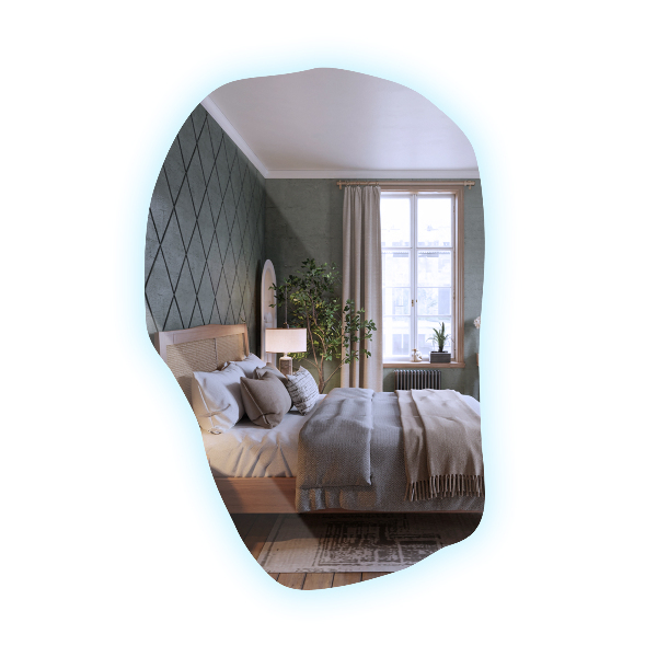 Oregelbunden spegel med led modern 80x52 cm