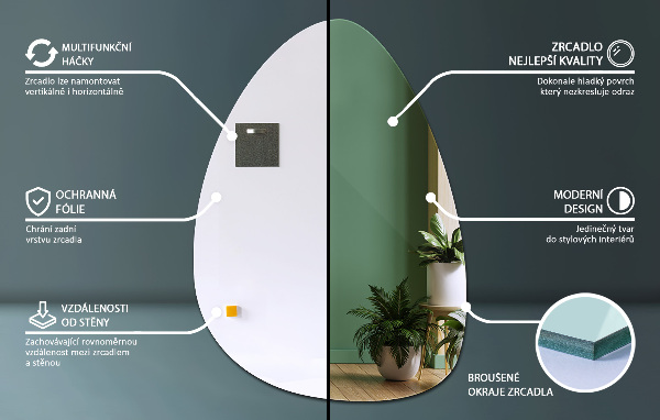 Ovoid spegel 64x90 cm
