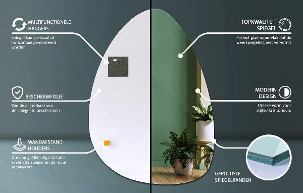 Ovoid spegel 64x90 cm