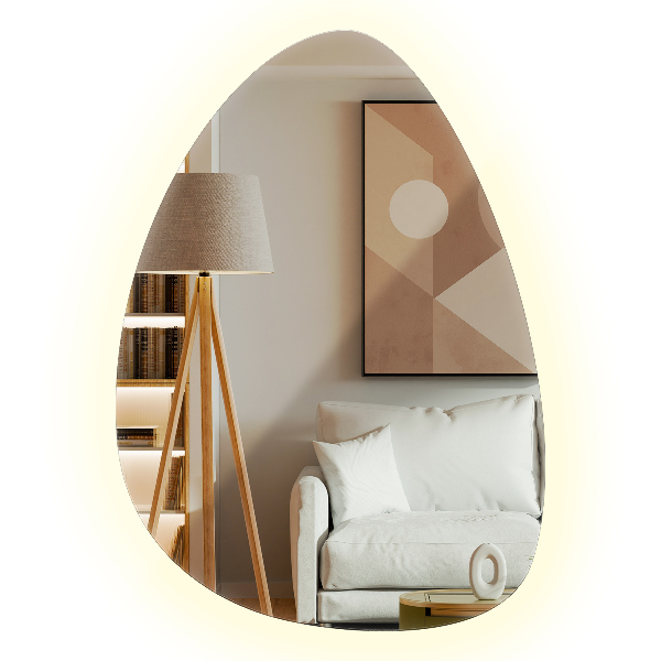 Äggformad LED-spegel 57x80 cm