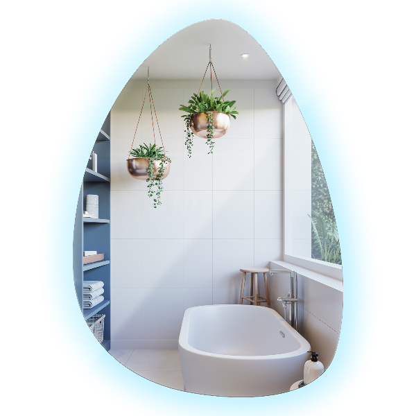 Äggformad LED-spegel 57x80 cm
