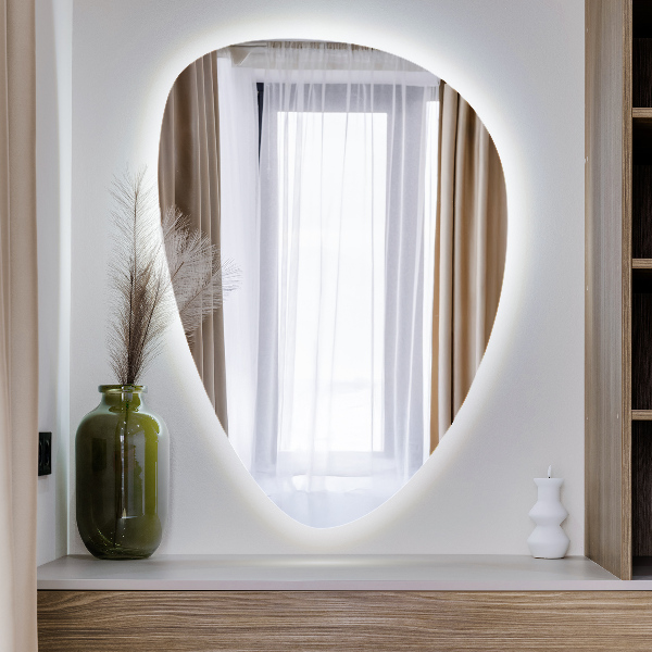 Äggformad LED-spegel 57x80 cm