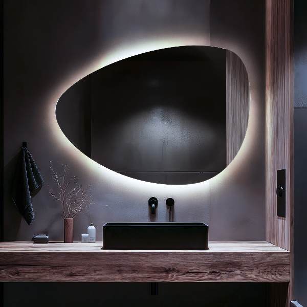 Äggformad LED-spegel 57x80 cm
