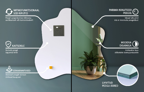 Spegel i form av en fläck unik 48x48 cm