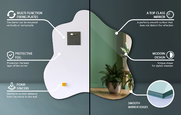 Spegel i form av en fläck unik 48x48 cm
