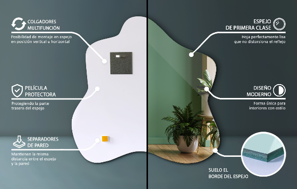 Spegel i form av en fläck unik 77x77 cm