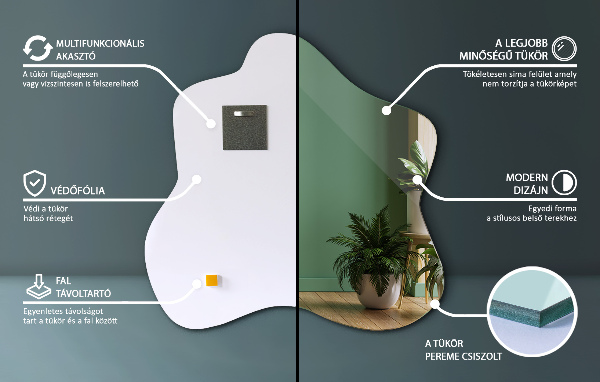 Spegel i form av en fläck unik 77x77 cm