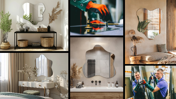 Spegel i form av en fläck unik 77x77 cm