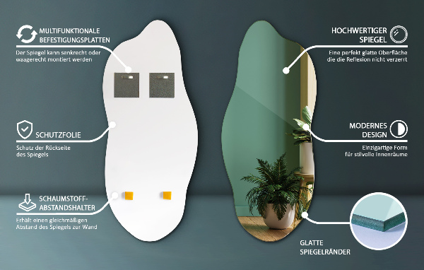 Oregelbunden spegel elegant accessoar 35x80 cm