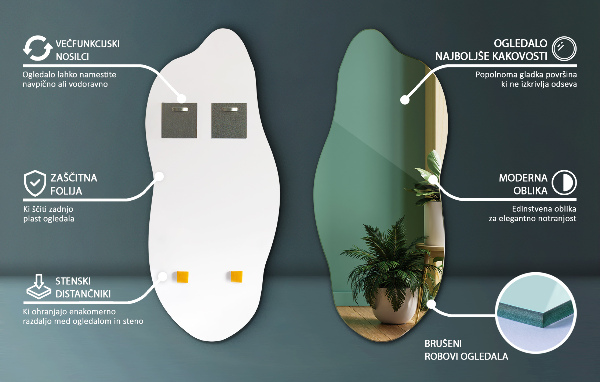 Oregelbunden spegel elegant accessoar 35x80 cm