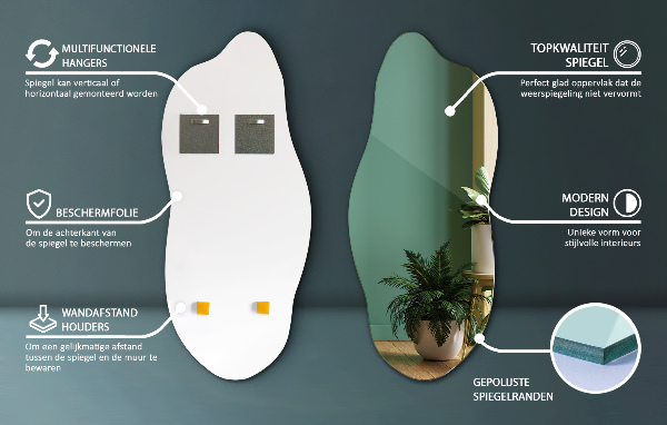 Oregelbunden spegel elegant accessoar 35x80 cm