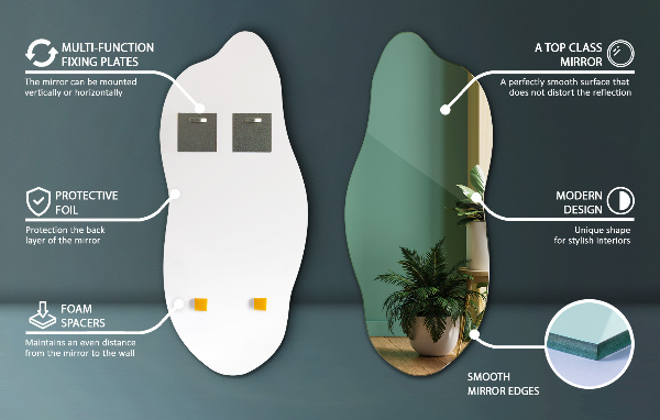 Oregelbunden spegel elegant accessoar 35x80 cm