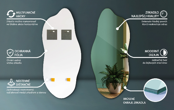 Oregelbunden spegel elegant accessoar 40x90 cm