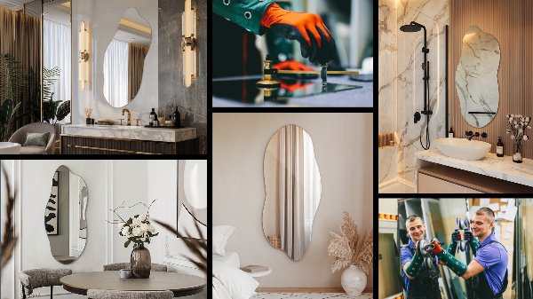 Oregelbunden spegel elegant accessoar 40x90 cm