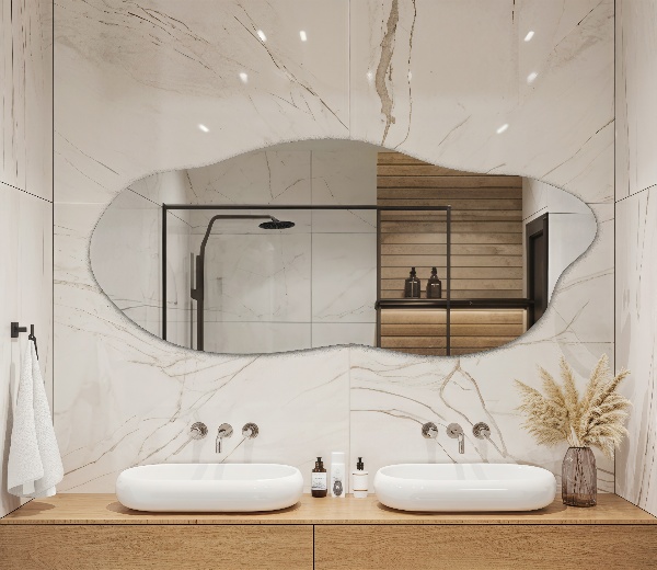 Oregelbunden spegel elegant accessoar 45x100 cm