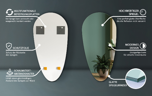 Spegel droppe 40x80 cm