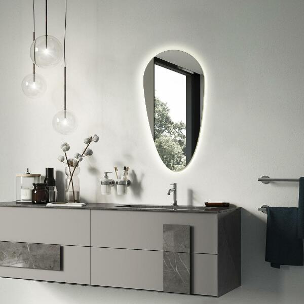 Spegel droppe led 50x100 cm