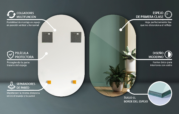 Oval spegel 40x70 cm