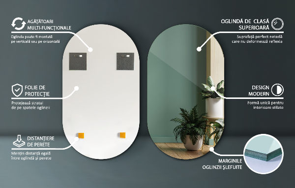 Oval spegel 40x70 cm