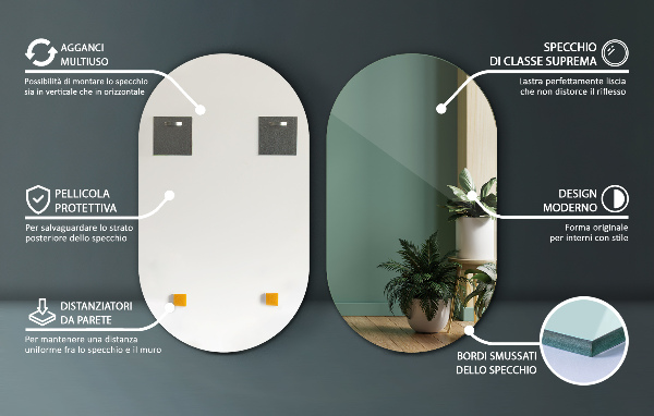 Oval spegel 46x80 cm