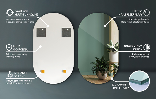 Oval spegel 46x80 cm
