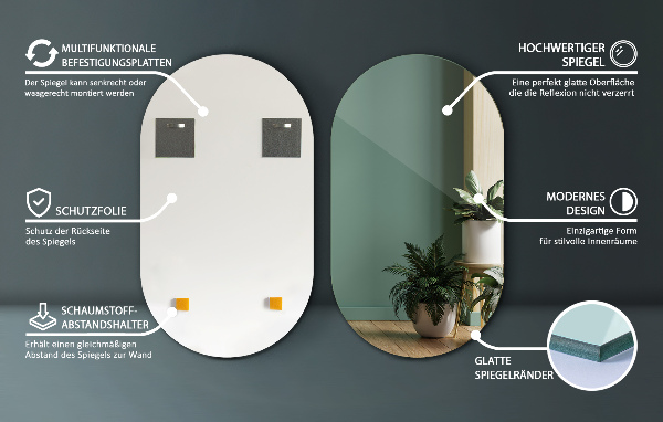 Oval spegel 52x90 cm