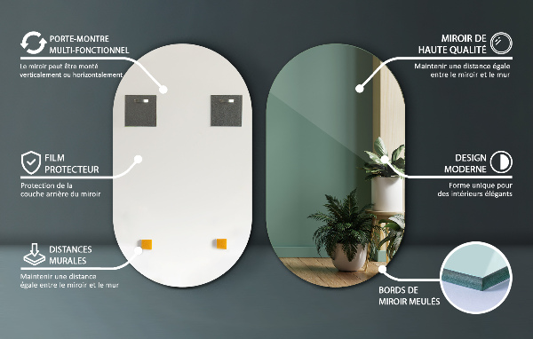 Oval spegel 52x90 cm