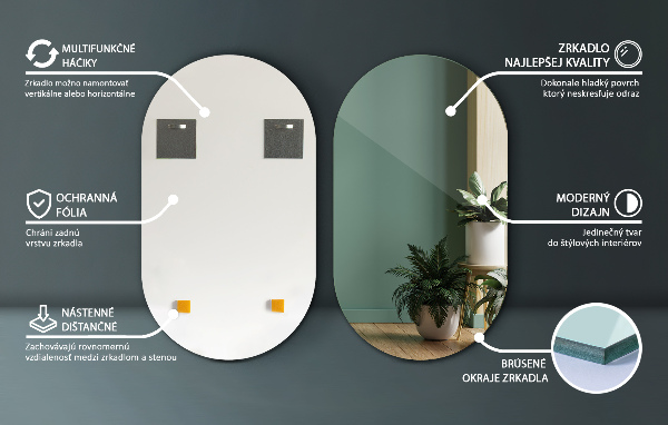 Oval spegel 52x90 cm