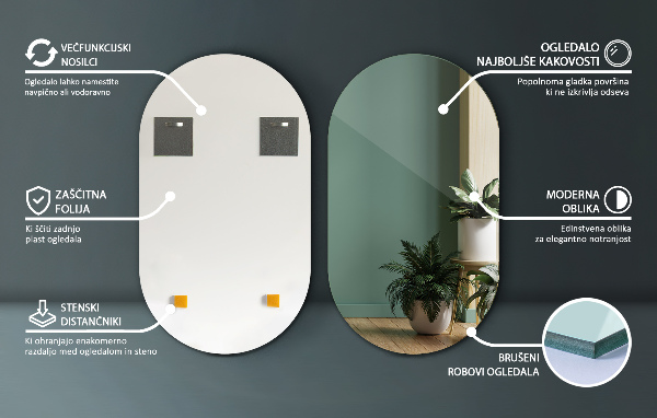 Oval spegel 52x90 cm
