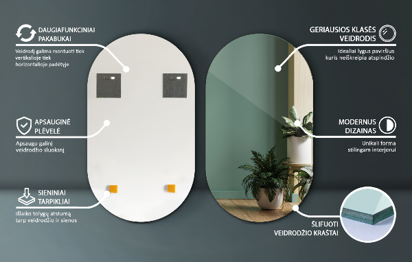 Oval spegel 52x90 cm