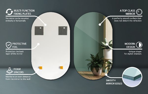 Oval spegel 52x90 cm