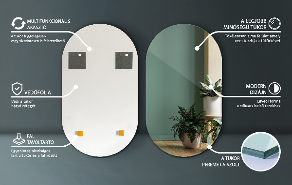 Oval spegel 58x100 cm