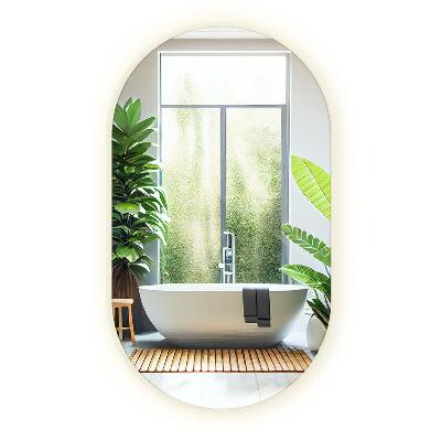 Oval spegel med belysning 52x90 cm