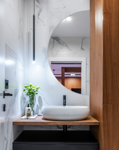 Spegel halvcirkel 25x50 cm