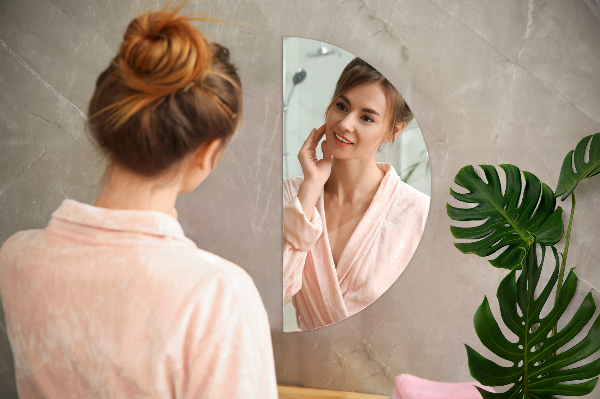 Spegel halvcirkel 40x80 cm