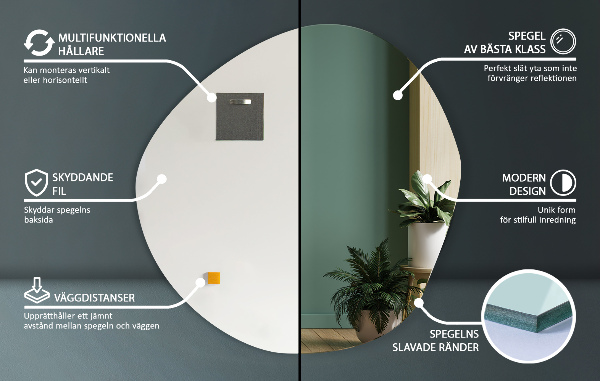 Oregelbunden spegel minimalistisk 97x96 cm