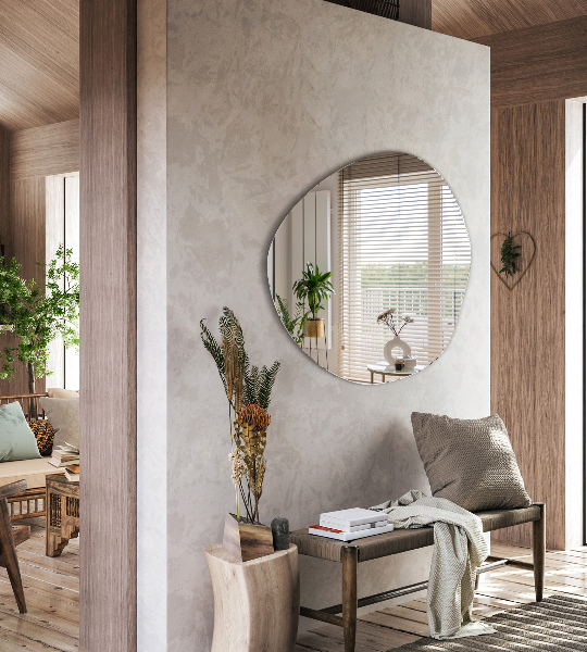 Oregelbunden spegel minimalistisk 97x96 cm