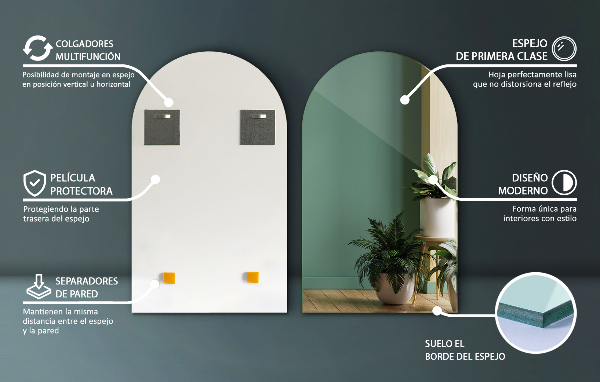 Halv-oval spegel 40x70 cm