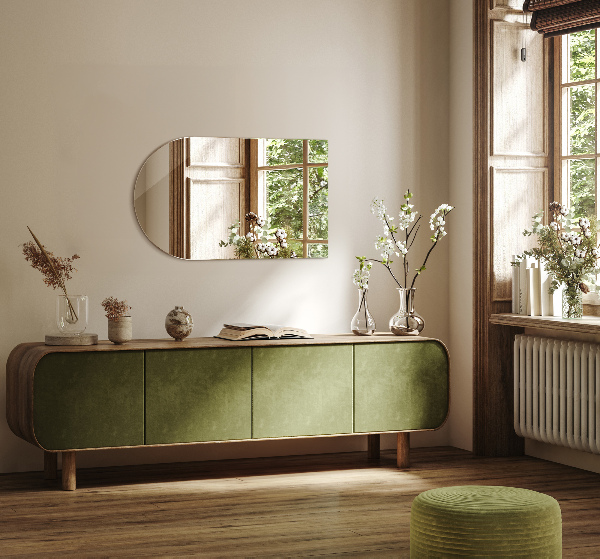 Halv-oval spegel modern 50x90 cm