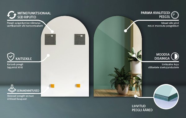 Välvd spegel modern 60x100 cm